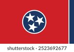 The flag of Tennessee state, vector design