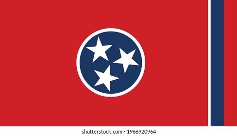 Flag of Tennessee - United States silhouette vector illustration
