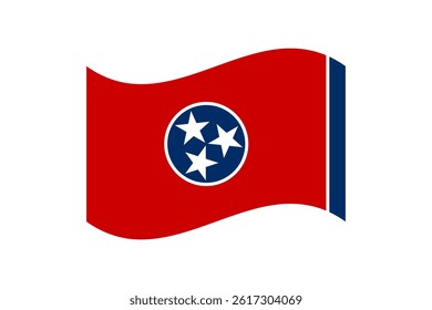 Flag of Tennessee. Tennessee wavy flag digital vector illustration. Fluttering flag.