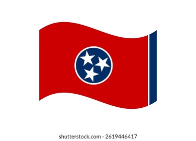 Flag of Tennessee. Tennessee wavy flag digital vector illustration. Fluttering flag.