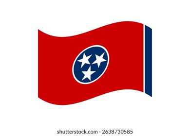 Flag of Tennessee. Tennessee wavy flag digital vector illustration. Fluttering flag.
