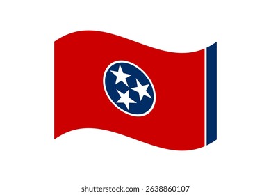 Flag of Tennessee. Tennessee wavy flag digital vector illustration. Fluttering flag.