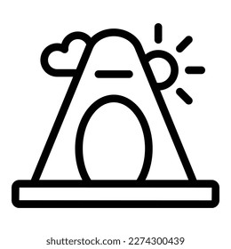 Flag tent icon outline vector. Luxury camping. Rv trip