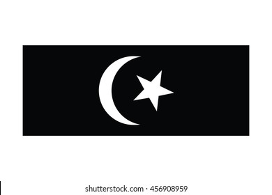 Flag of Terengganu state and federal territory of Malaysia. Vector illustration.