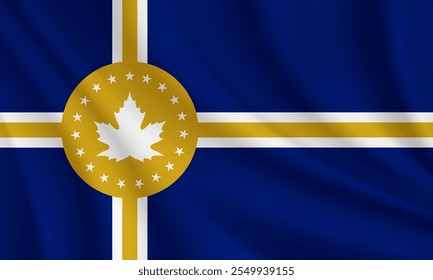 Flag of Terre Haute, Indiana, USA. Realistic waving flag of Terre Haute vector background.