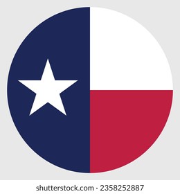 La bandera de Texas. Icono de indicador de botón. Color estándar. Indicador de icono de círculo. Ilustración del equipo. Ilustración digital. Ilustración vectorial.