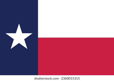 The flag of Texas. Flag icon. Standard color. Standard size. A rectangular flag. Computer illustration. Digital illustration. Vector illustration.