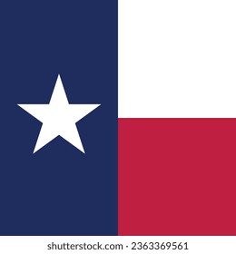 The flag of Texas. Flag icon. Standard color. A square flag. Computer illustration. Digital illustration. Vector illustration.