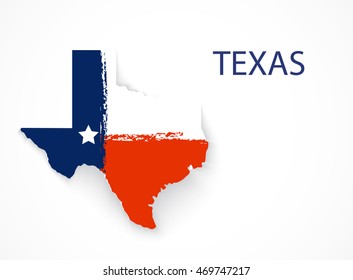 Flag Texas State Icon. Texas made of colorful splashes