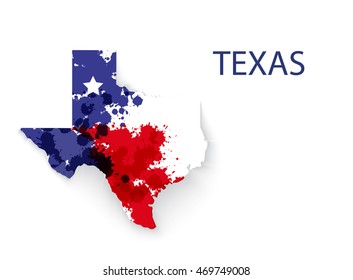 Flag Texas State Icon. Texas made of colorful splashes