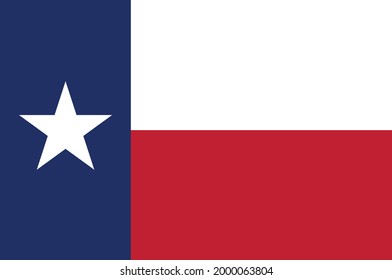 Flag of Texas is a state in the South Central region of the United States. Vector illustration