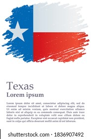 Flag of Texas, State of Texas. Template for the award, an official document with the flag of the state of Texas. Bright, colorful vector illustration.