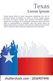 Flag of Texas, State of Texas. Template for the award, an official document with the flag of the state of Texas. Bright, colorful vector illustration.