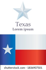 Bandera de Texas, Estado de Texas. Plantilla para el premio, un documento oficial con la bandera del estado de Texas. Ilustración vectorial brillante y colorida.