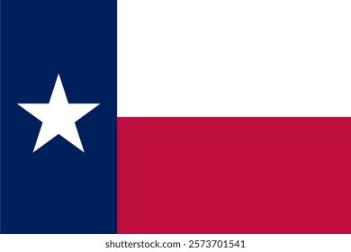 The flag of Texas, a state in the USA, with accurate proportions and official colors.