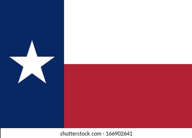 Flag of Texas (the Lone Star Flag). Vector. Accurate dimensions, element proportions and colors.