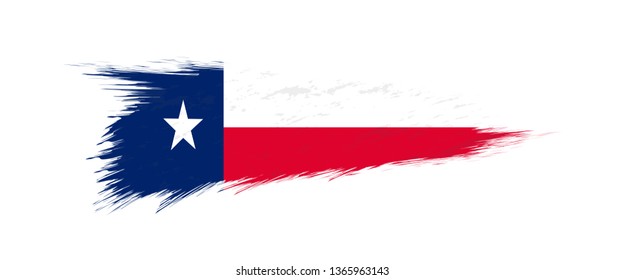 Flag of Texas US State in grunge brush stroke, vector grunge illustration.