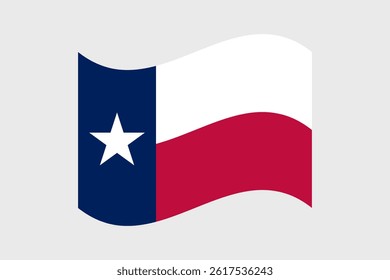 Flag of Texas. Texas wavy flag digital vector illustration. Fluttering flag.