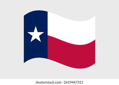 Flag of Texas. Texas wavy flag digital vector illustration. Fluttering flag.