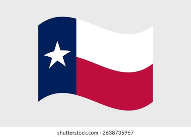 Flag of Texas. Texas wavy flag digital vector illustration. Fluttering flag.