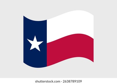 Flag of Texas. Texas wavy flag digital vector illustration. Fluttering flag.