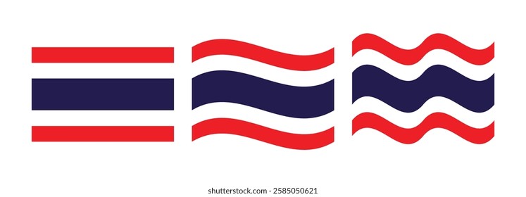 flag thailand all set vector design illustration