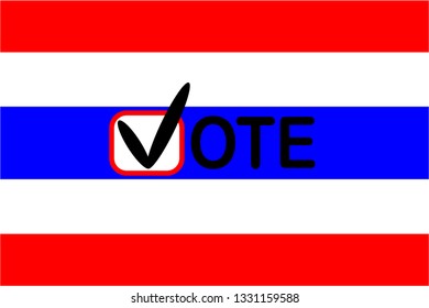 Flag of Thailand background vector.General election vote concept on 24 March 2019.