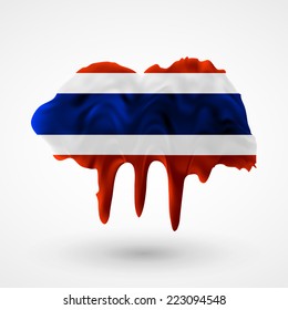 Flag of Thailand. Blot with paint streaks with the national colors. Independence Day. Banner Pennon Pennant Background Stock Vector Icon Image Picture Illustration Printed material Logo 