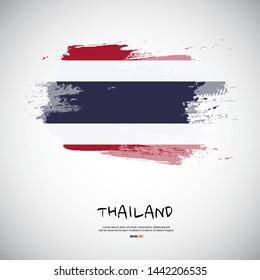 Flag of Thailand with brush stroke background vector