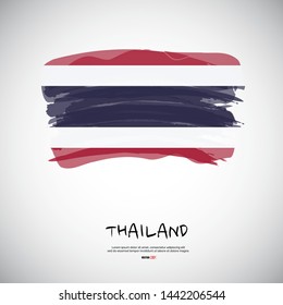 Flag of Thailand with brush stroke background vector