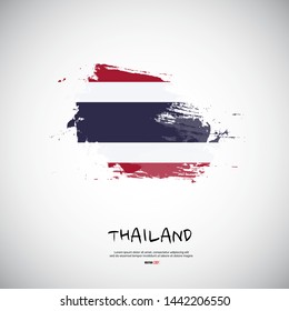 Flag of Thailand with brush stroke background vector