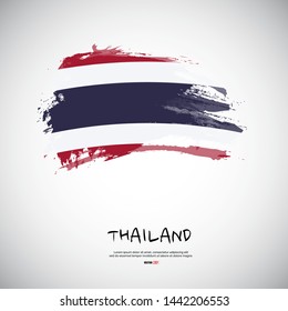 Flag of Thailand with brush stroke background vector