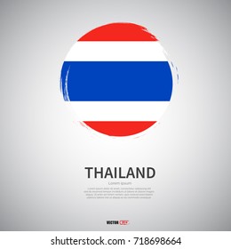 flag of thailand with  brush stroke background vector