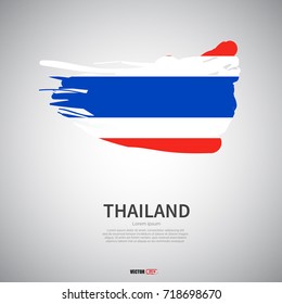 flag of thailand with  brush stroke background vector