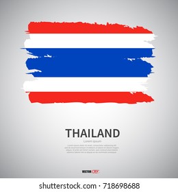 flag of thailand with  brush stroke background vector