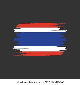 Flag of Thailand with brush style