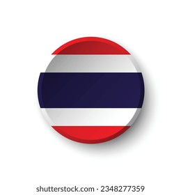 La bandera de Tailandia. Icono de indicador de botón. Color estándar. Indicador de icono de círculo. 3 quinquies ilustración. Ilustración del equipo. Ilustración digital. Ilustración vectorial.