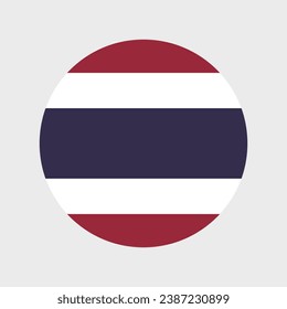 La bandera de Tailandia. Icono de indicador de botón. Color estándar. Indicador de icono de círculo. Ilustración del equipo. Ilustración digital. Ilustración vectorial.