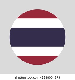 La bandera de Tailandia. Icono de indicador de botón. Color estándar. Indicador de icono de círculo. Ilustración del equipo. Ilustración digital. Ilustración vectorial.