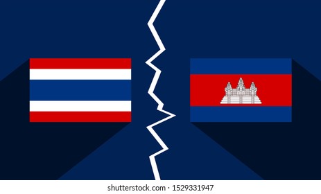 flag of thailand and cambodia