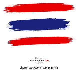 Flag of Thailand. Flag in grungy style. Independence Thai Day. vector EPS Illustration.