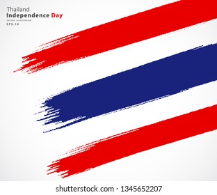 Flag of Thailand. Flag in grungy style. Independence Thai Day. vector EPS Illustration.