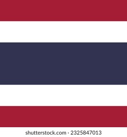 The flag of Thailand. Flag icon. Standard color. A square flag. Computer illustration. Digital illustration. Vector illustration.