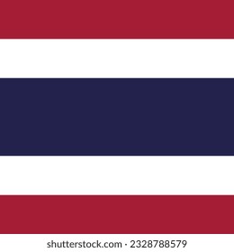 The flag of Thailand. Flag icon. Standard color. A square flag. Computer illustration. Digital illustration. Vector illustration.