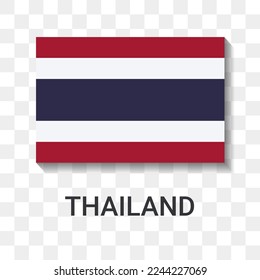 Flag of Thailand Icon Vector Illustration.