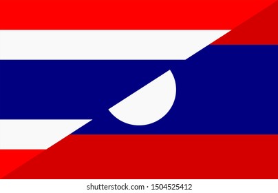 flag of thailand and laos