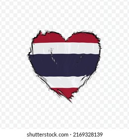 Flag Of Thailand in love texture brush  with transparent background, vector illustration in eps file