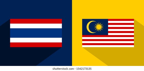 flag of thailand and malaysia