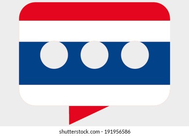 The flag of Thailand in a messaging bubble