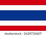 Flag of Thailand. Thailand National Flag. Vector Illustration.